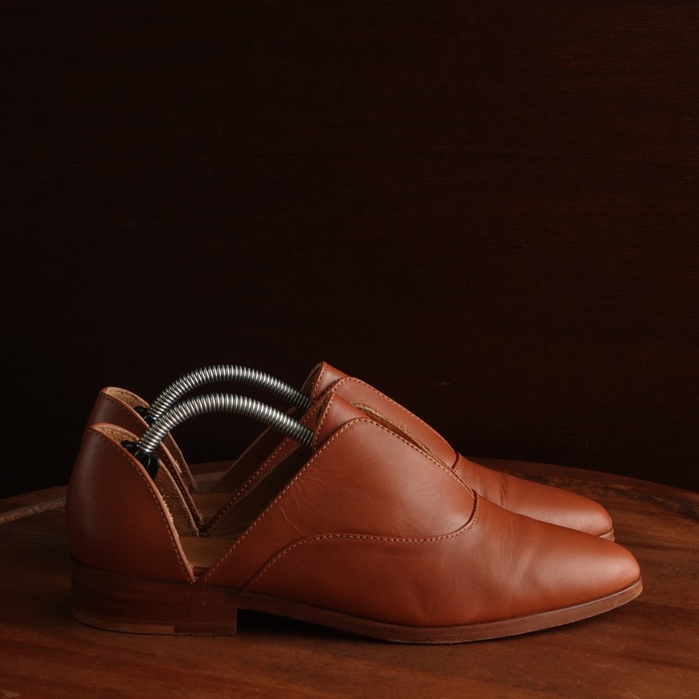 Nisolo Oxfords WMS SZ 8.5 Brown Emma d'Orsay Leather Preppy Academia Flats Shoes